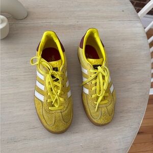Yellow adidas sambas